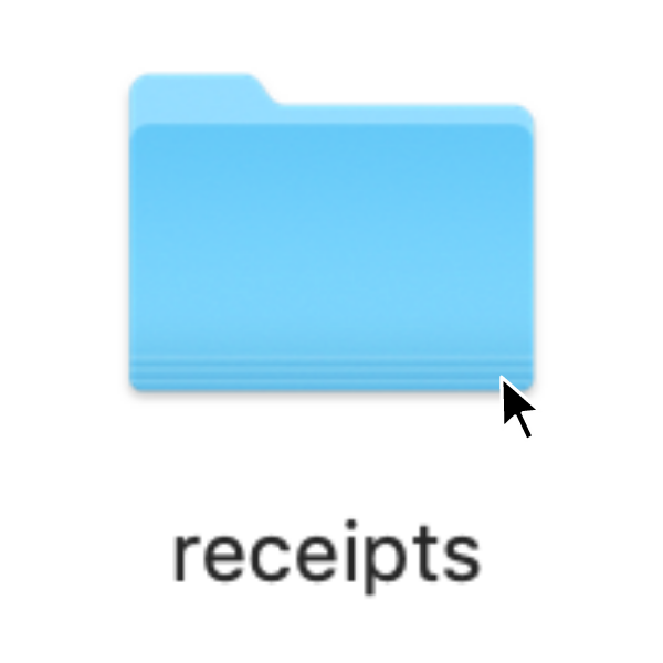 Screenshot of a blue file folder on a macbook computer